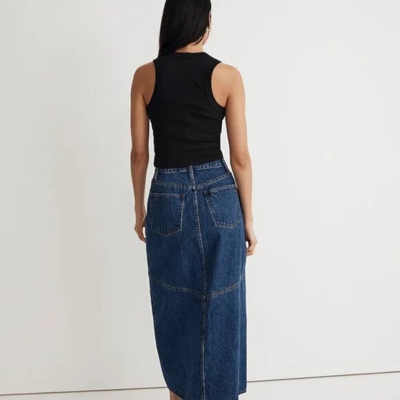 New Madewell Rib Fitted Crop Black Tank Top Style NF469 Large NWT - Picture 4 of 9